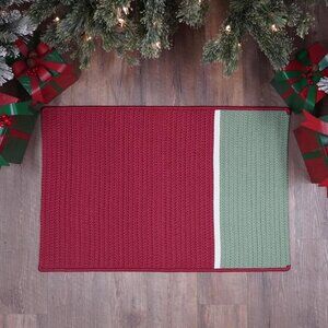 Colonial Mills Happy Elf Stripe Doormat Red Lace 20"x30" New $135 Made in U.S.